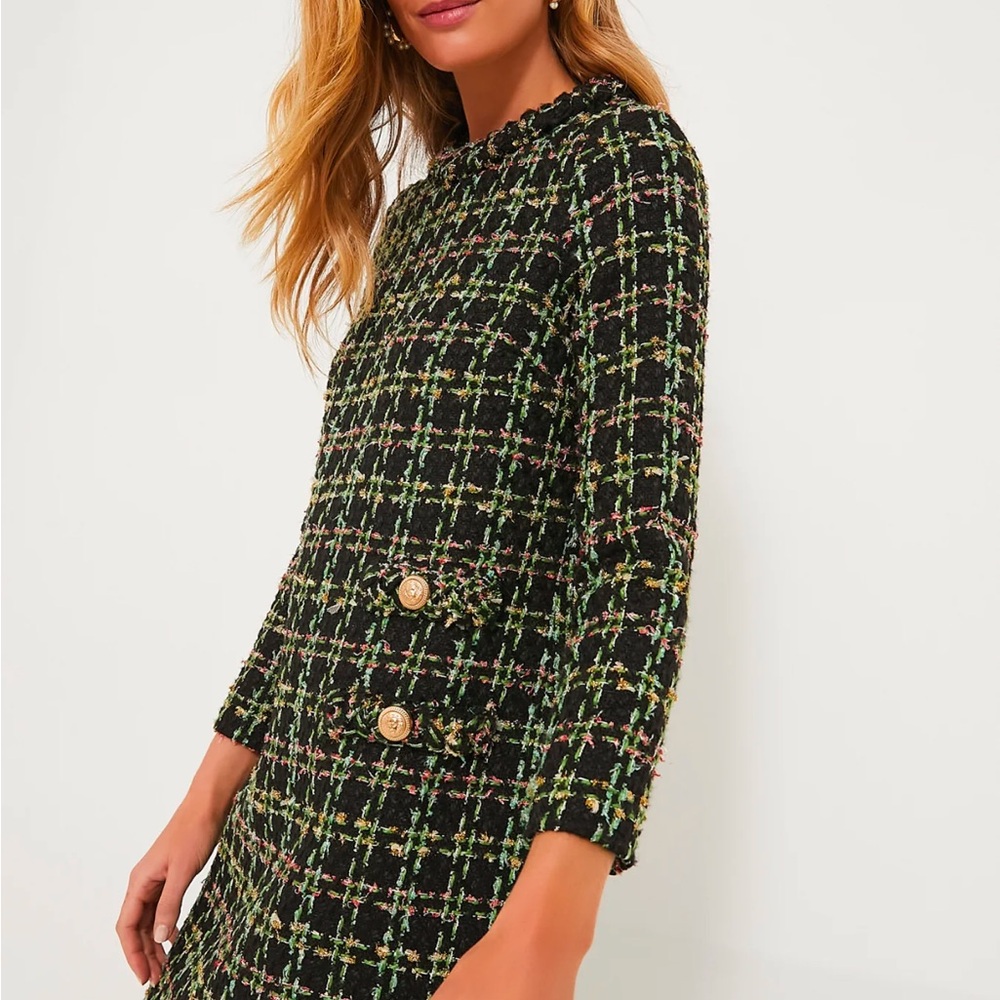 Tuckernuck Holly Tinsel Tweed Long Sleeve Jackie Dress Holiday Chic
